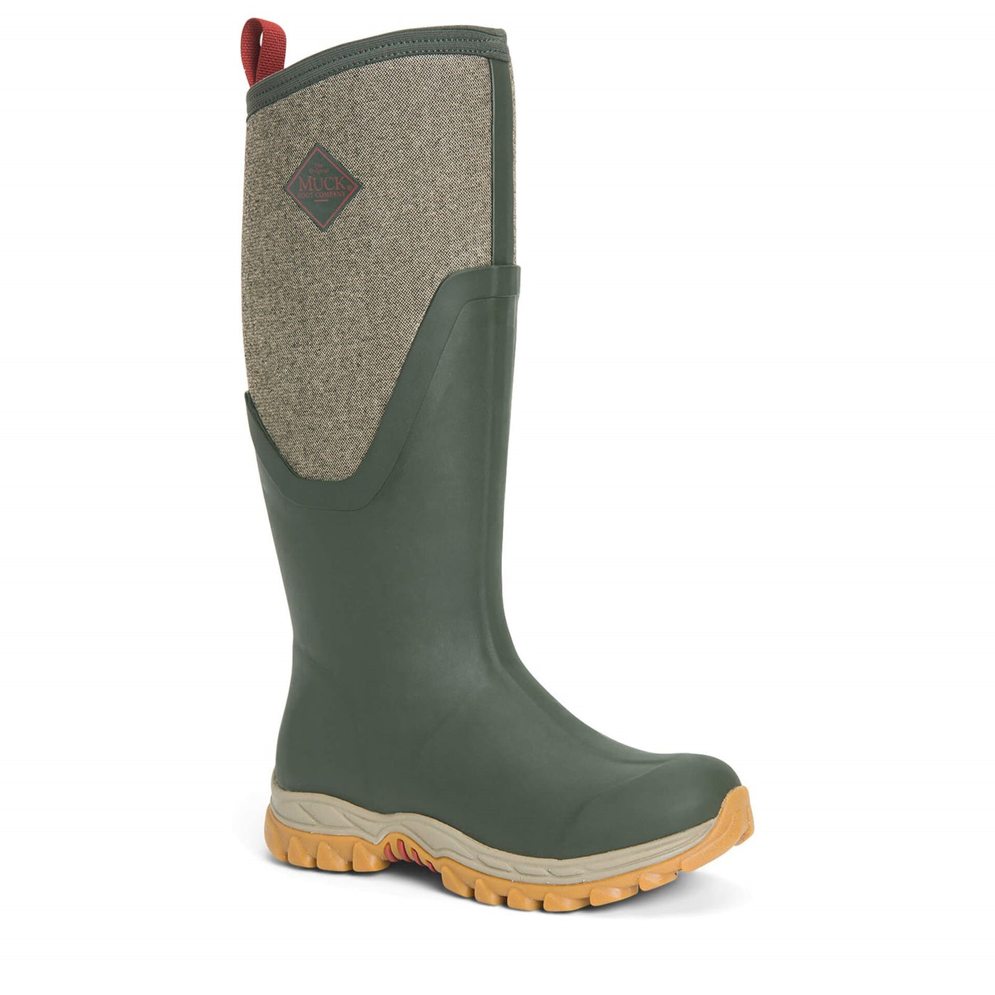 Damen Arctic Sport II Stiefel Olivgruen-Fischgraetmuster