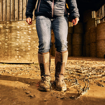 Damen Arctic Sport II Stiefel Eichenblatt-Druck-mit-Moosgruen