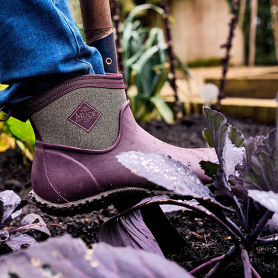 Damen RHS Muckster II Ankleboots Weinrot-Fischgraetmuster