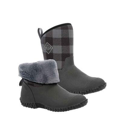 Damen RHS Muckster II Kurzstiefel Schwarz-Grau-Karomuster