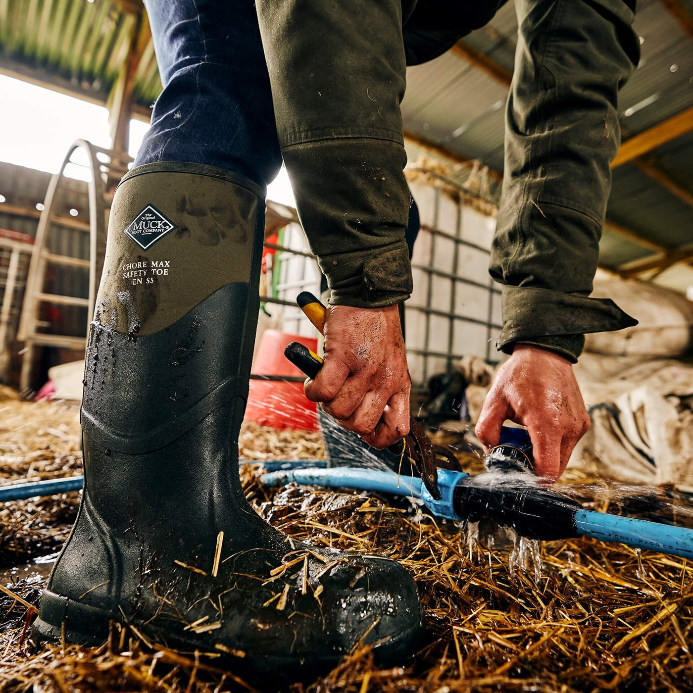 Unisex Chore Max S5 Stiefel mit Zehenbereich aus Stahl Moosgruen