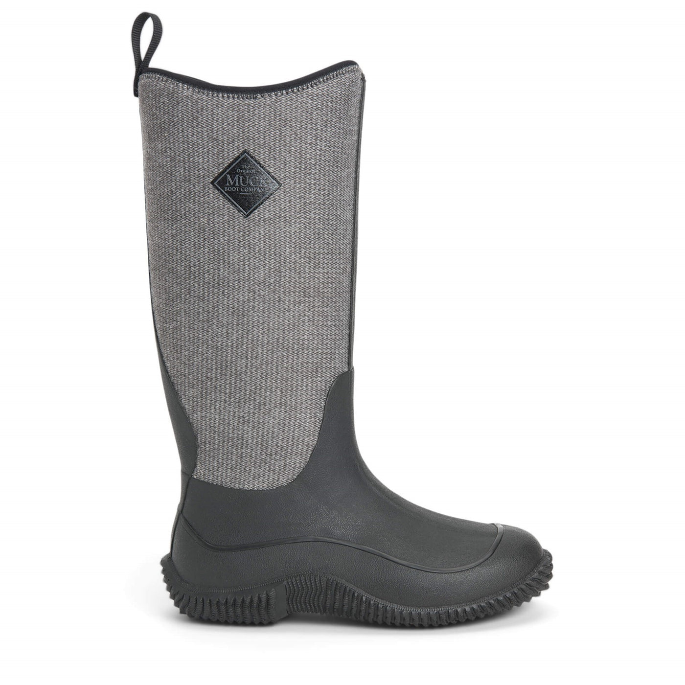 Damen Hale Stiefel Schwarz-Fischgraetmuster