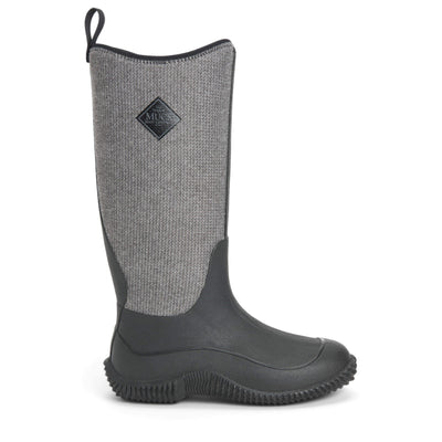 Damen Hale Stiefel Schwarz-Fischgraetmuster