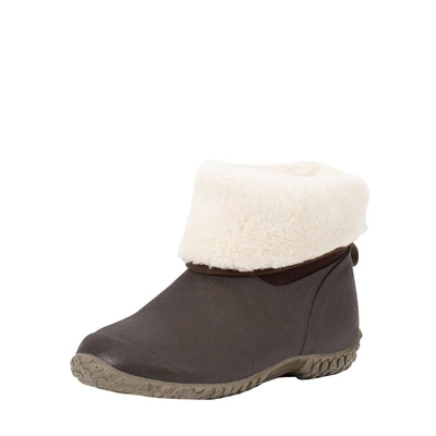 Damen RHS Muckster II Kurzstiefel Braun-Creme-Kunstfell