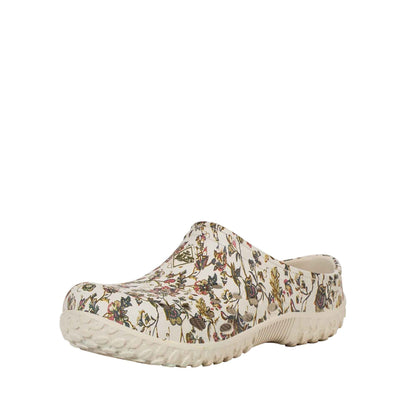 Damen Muckster Lite Clogs Hellgrau-Blumenmuster