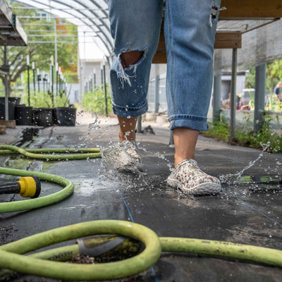 Damen Muckster Lite Clogs Hellgrau-Blumenmuster