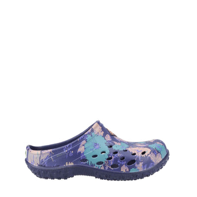 Damen Muckster Lite Clogs Marineblau-Blumenmuster