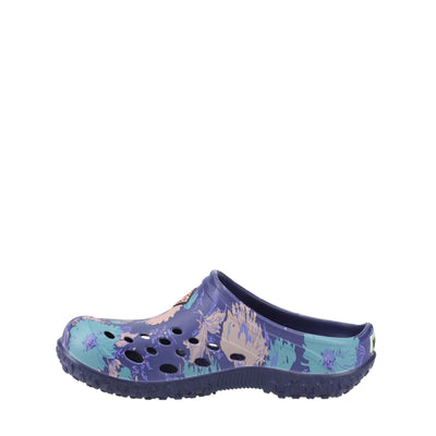 Damen Muckster Lite Clogs Marineblau-Blumenmuster