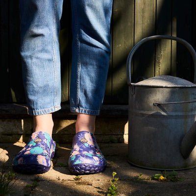 Damen Muckster Lite Clogs Marineblau-Blumenmuster