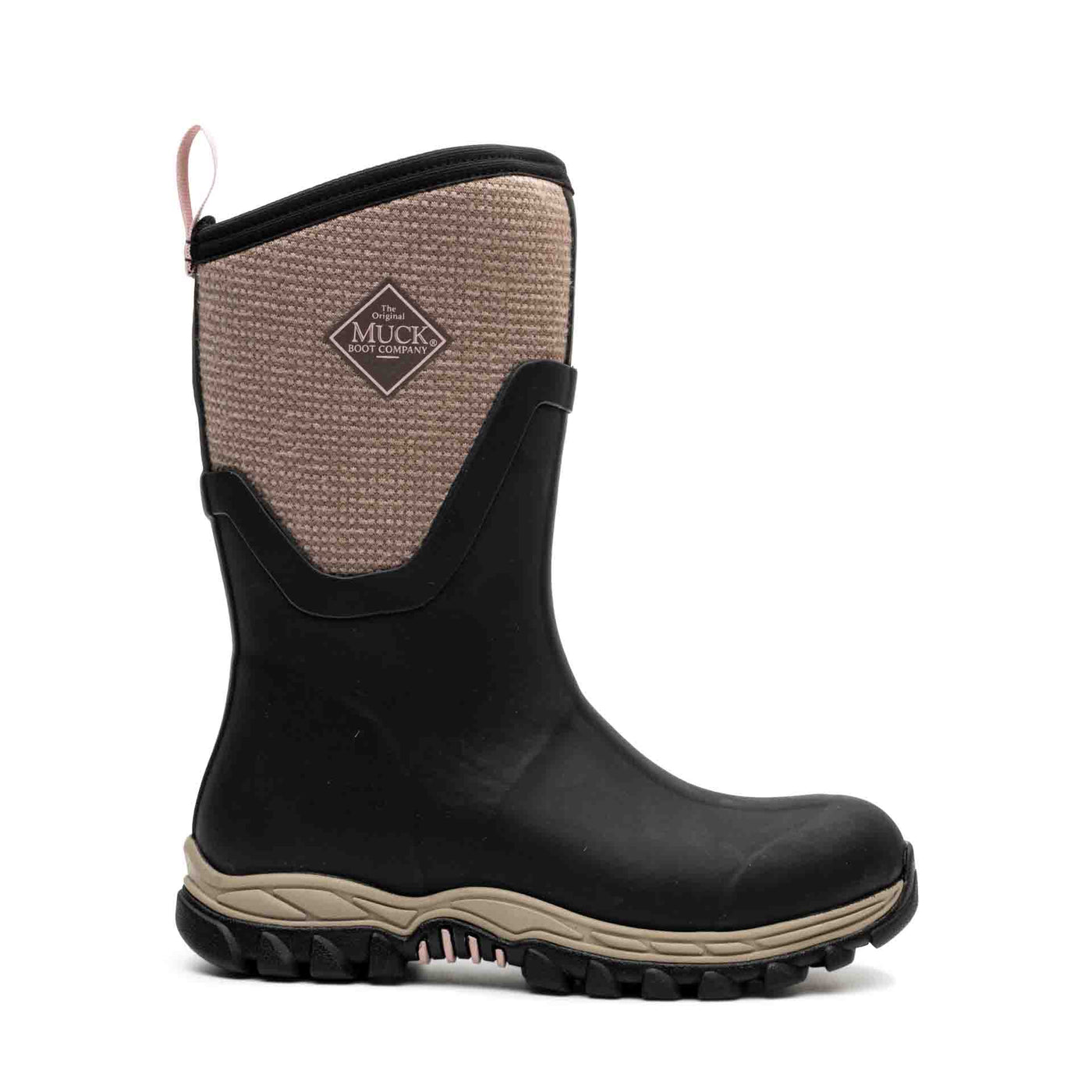Muck Boots Damen Schwarz-Walnuss-Webmuster Arctic Sport II Kurzstiefel