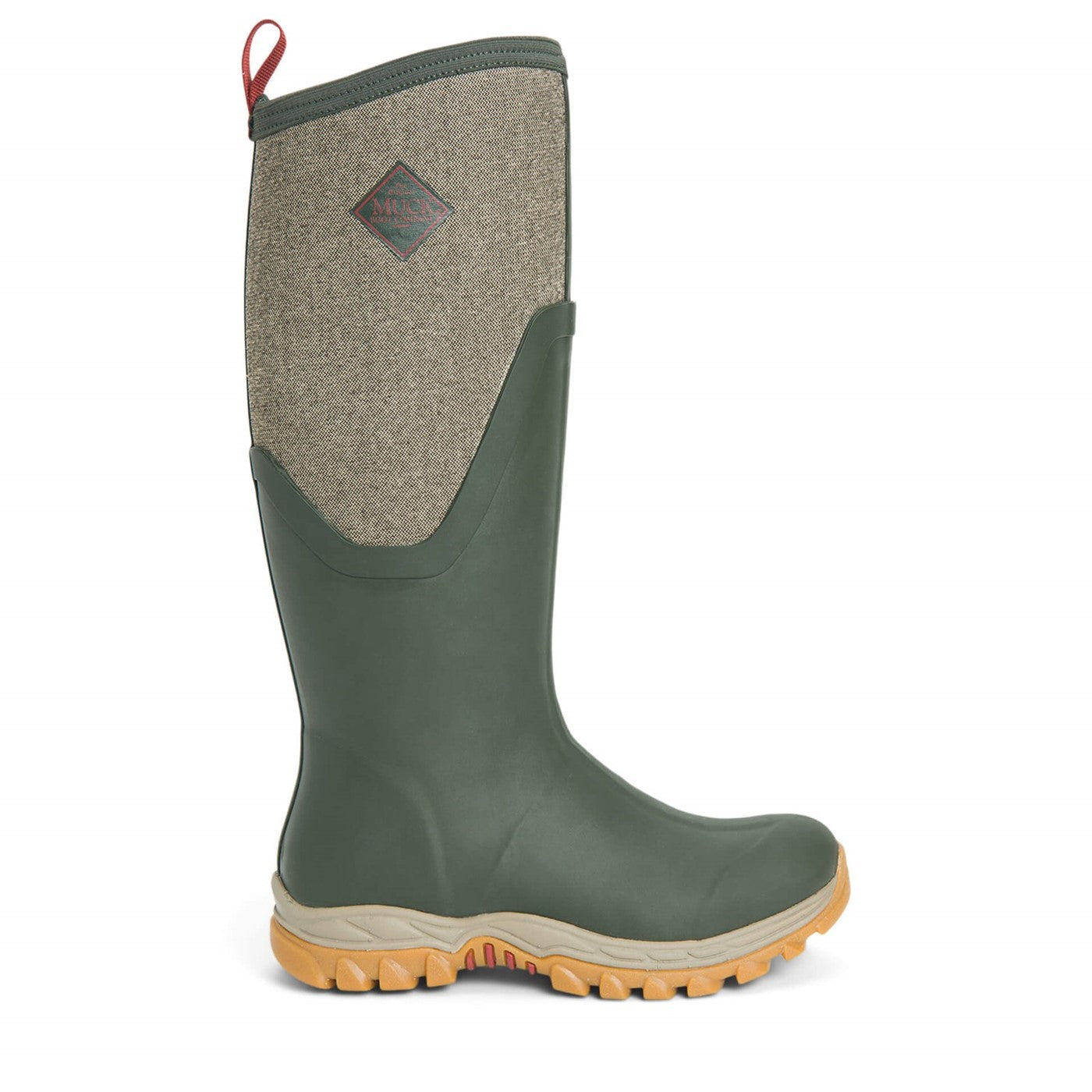 Damen Arctic Sport II Stiefel Olivgrün/Fischgrätmuster