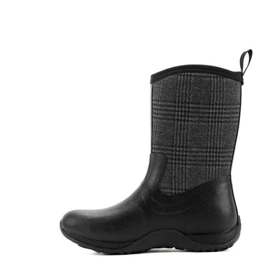 Damen Arctic Weekend Kurzstiefel Schwarz/Karomuster