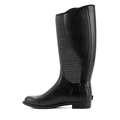 Damen Derby Stiefel Schwarz/Karomuster