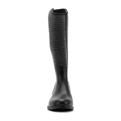Damen Derby Stiefel Schwarz/Karomuster