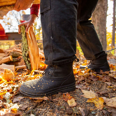 Herren Muck Originals Duck Leder-Kurzstiefel mit Schnürung Schwarz