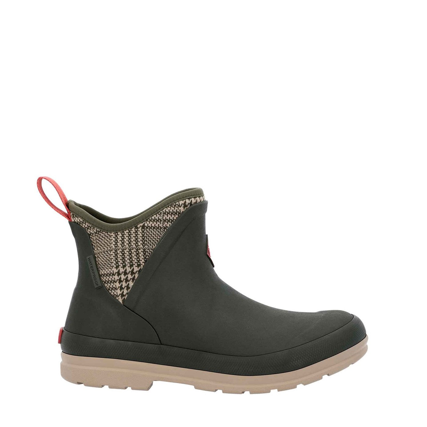 Damen Muck Originals Ankleboots mit Anziehlasche Moosgrün/Karomuster