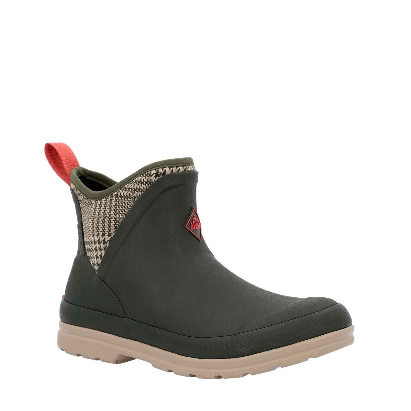 Damen Muck Originals Ankleboots mit Anziehlasche Moosgrün/Karomuster