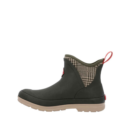 Damen Muck Originals Ankleboots mit Anziehlasche Moosgrün/Karomuster