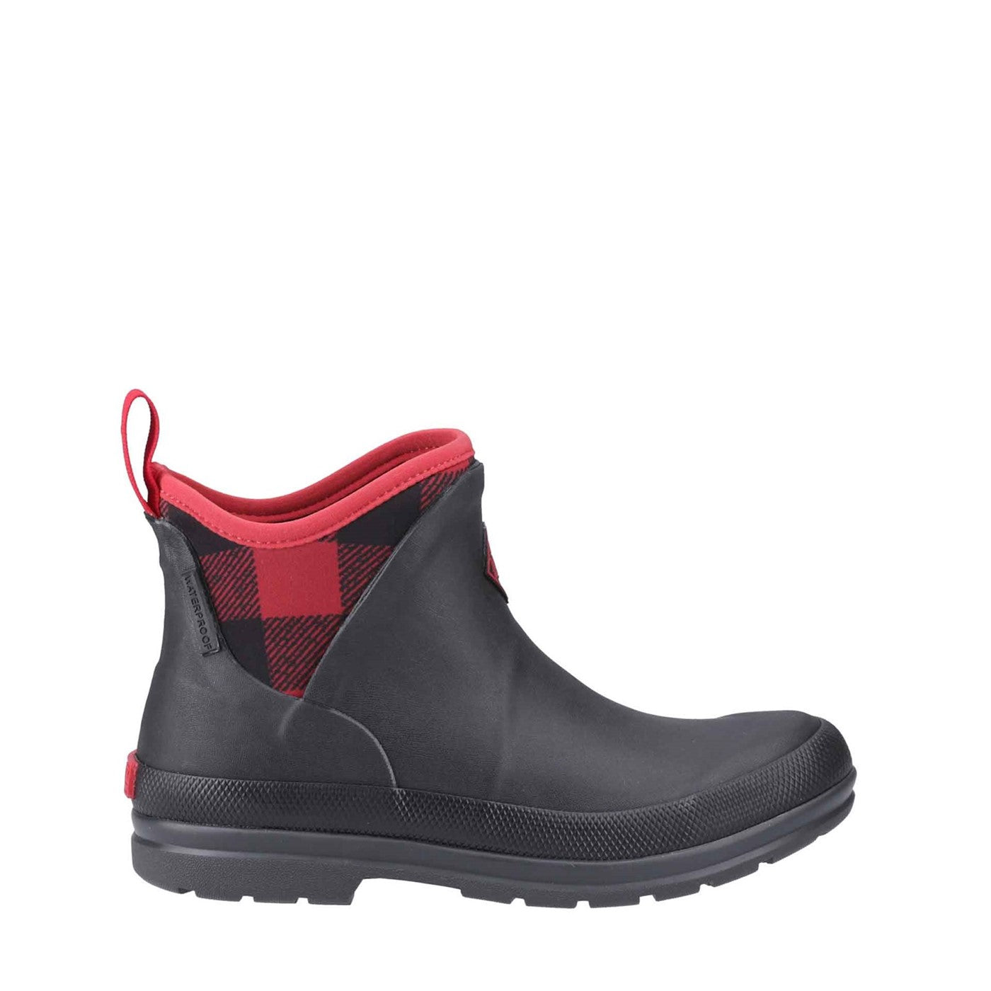 Damen Muck Originals Ankleboots mit Anziehlasche Schwarz/Büffel/Karomuster