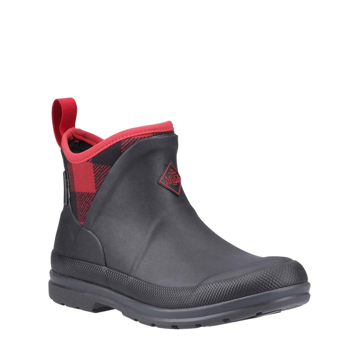 Damen Muck Originals Ankleboots mit Anziehlasche Schwarz/Büffel/Karomuster